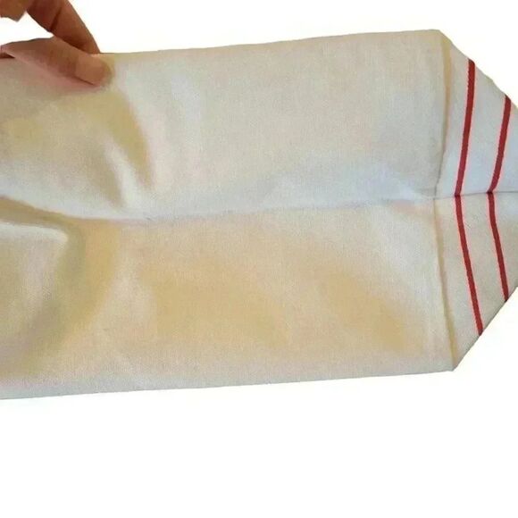 Dansko Ivory & Red Striped Cotton Canvas Beach Tote w Rope Handles NEW - Picture 5 of 6